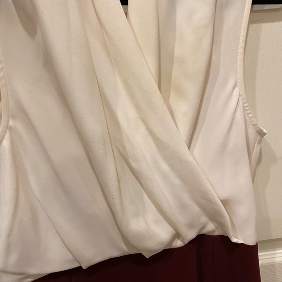 Reiss red white drape dress 8 Cardiz ivory color block shift - Picture 2 of 8